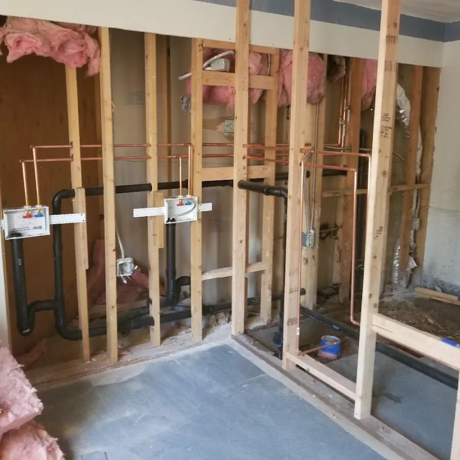 Copper pipe rough-in and plumbing installation in Merchantville